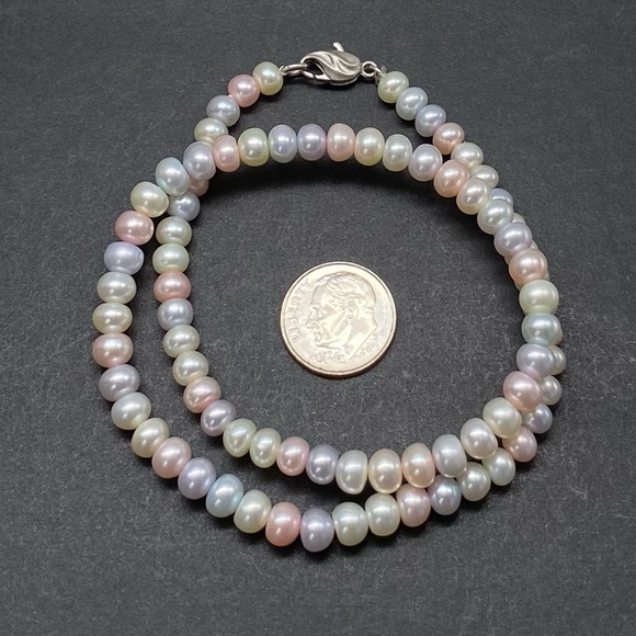 Genuine Multi Color Pearl Necklace - Picture 2 of 3